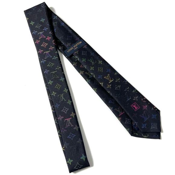 LOUIS VUITTON Men's Necktie Monogram Neon Silk - Picture 2 of 9